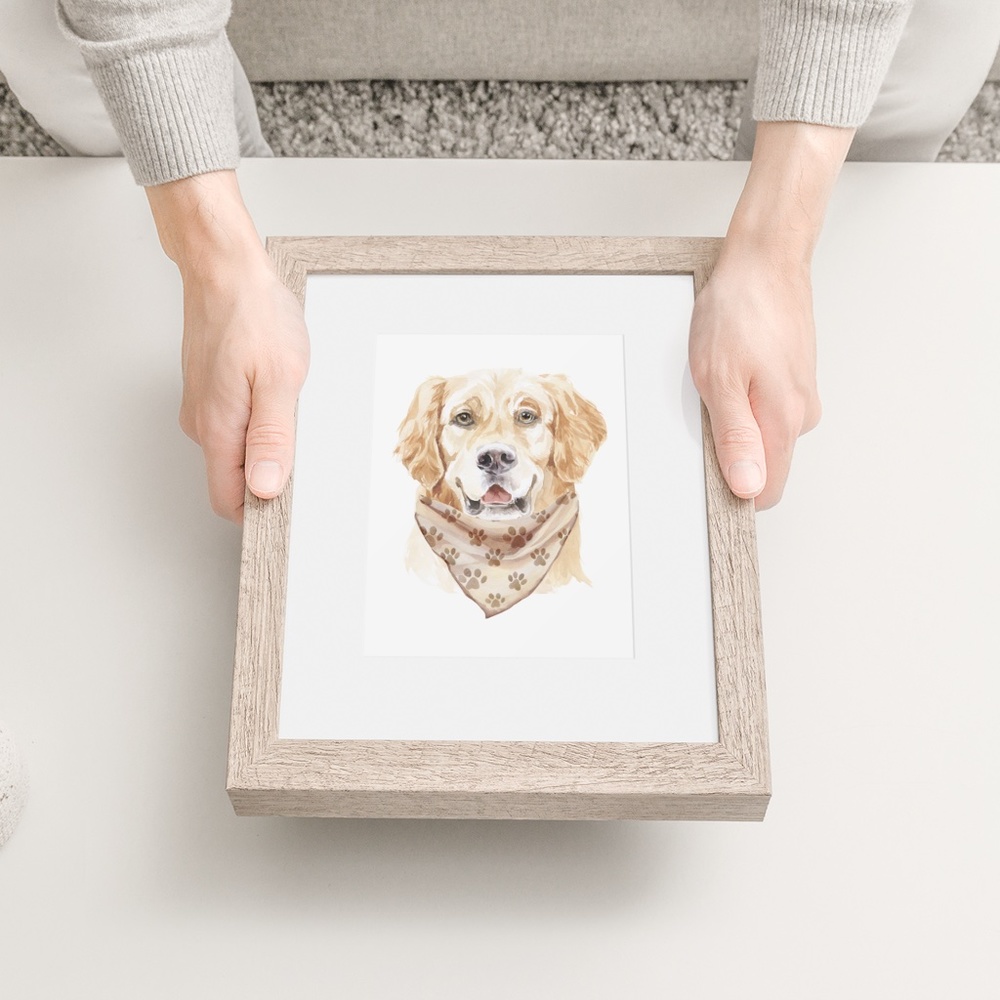 Watercolor Retriever Pet Dog Wall Art Illustration Print Poster Card Unframed - Picture 6 of 7